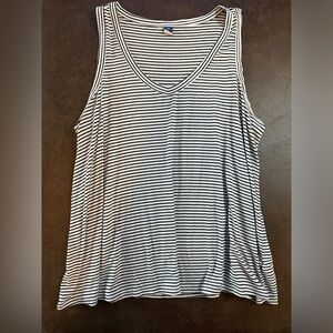 Old Navy XL Luxe Black and White Stripe Tank Top
